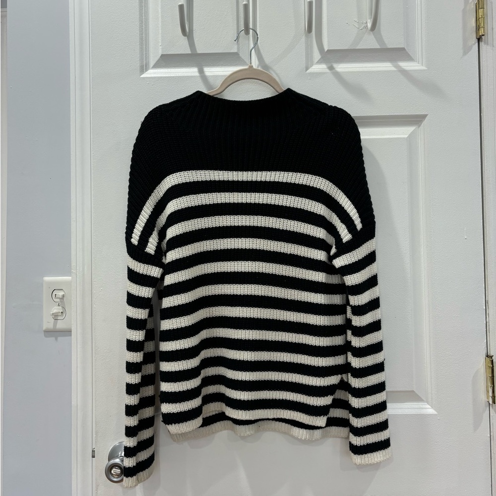 Striped Mock Neck Sweater